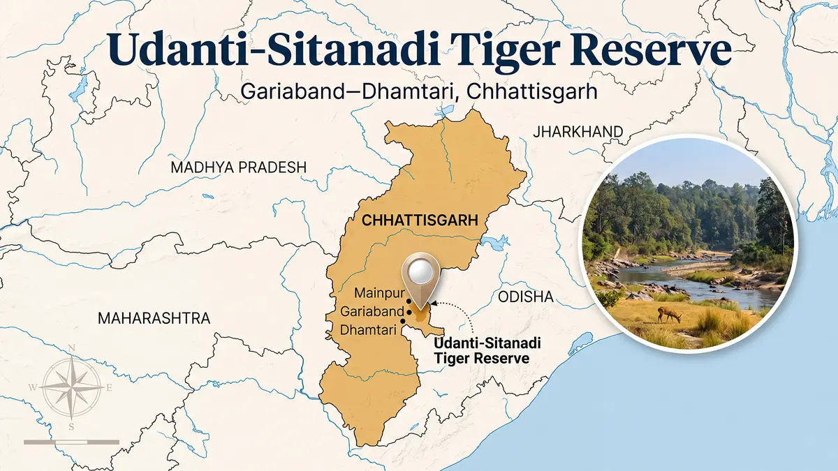 Udanti‑Sitanadi Tiger Reserve – Restored corridor brings back tigers