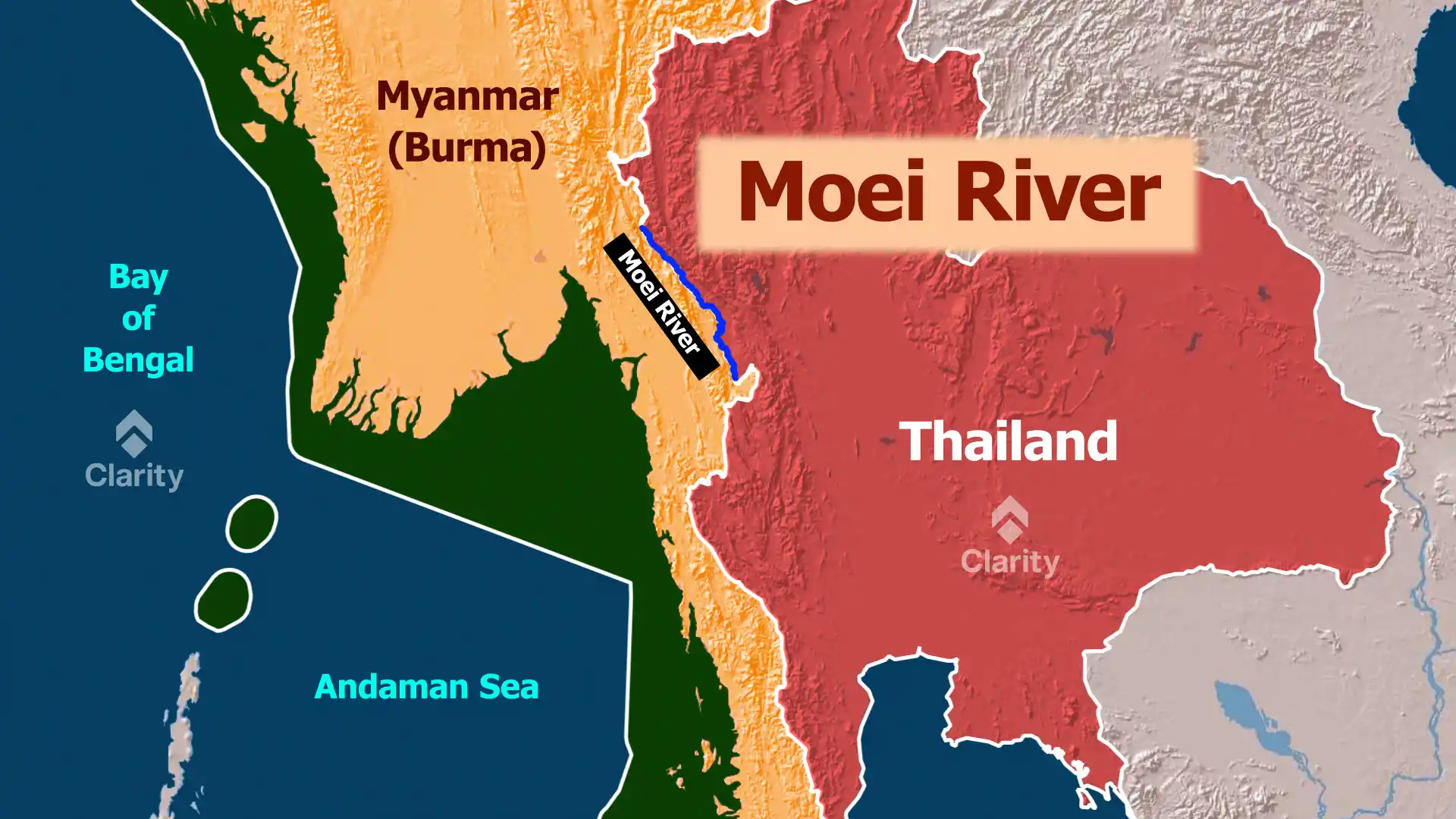 Moei River – Conflict‑torn border between Myanmar and Thailand