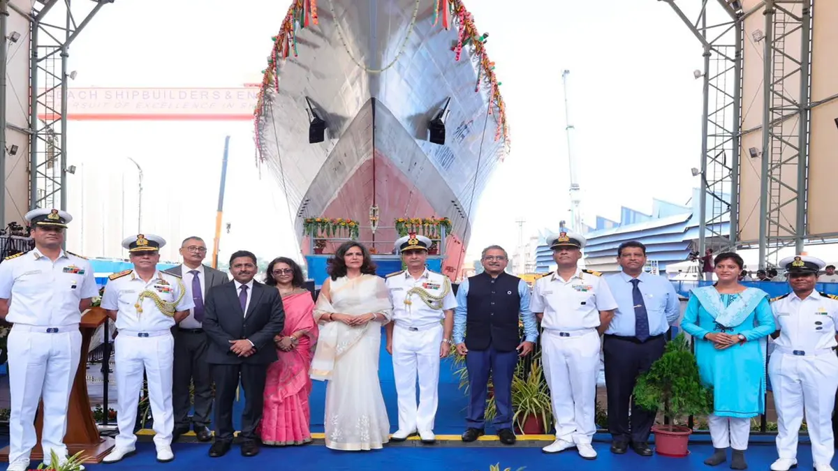 Shruti Launched: Second GRSE Offshore Patrol Vessel