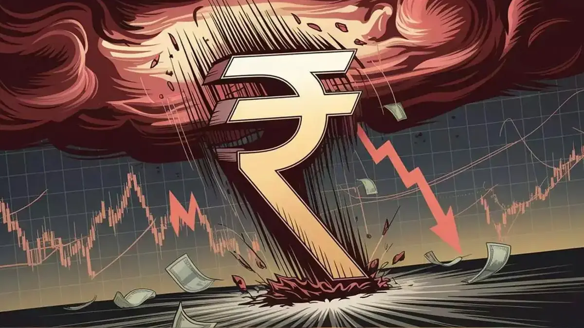 Indian Rupee’s Worst Annual Fall in Three Years