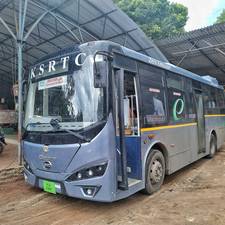 An electric bus of the Kerala state transport corporation