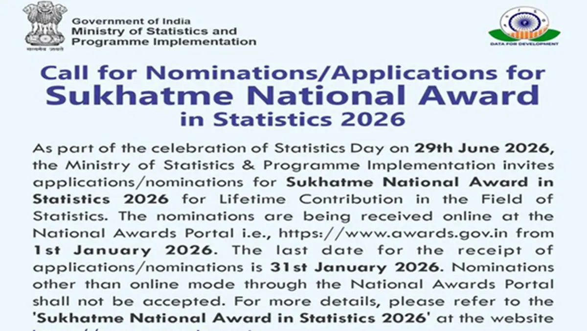 Sukhatme National Award in Statistics – Recognising Excellence