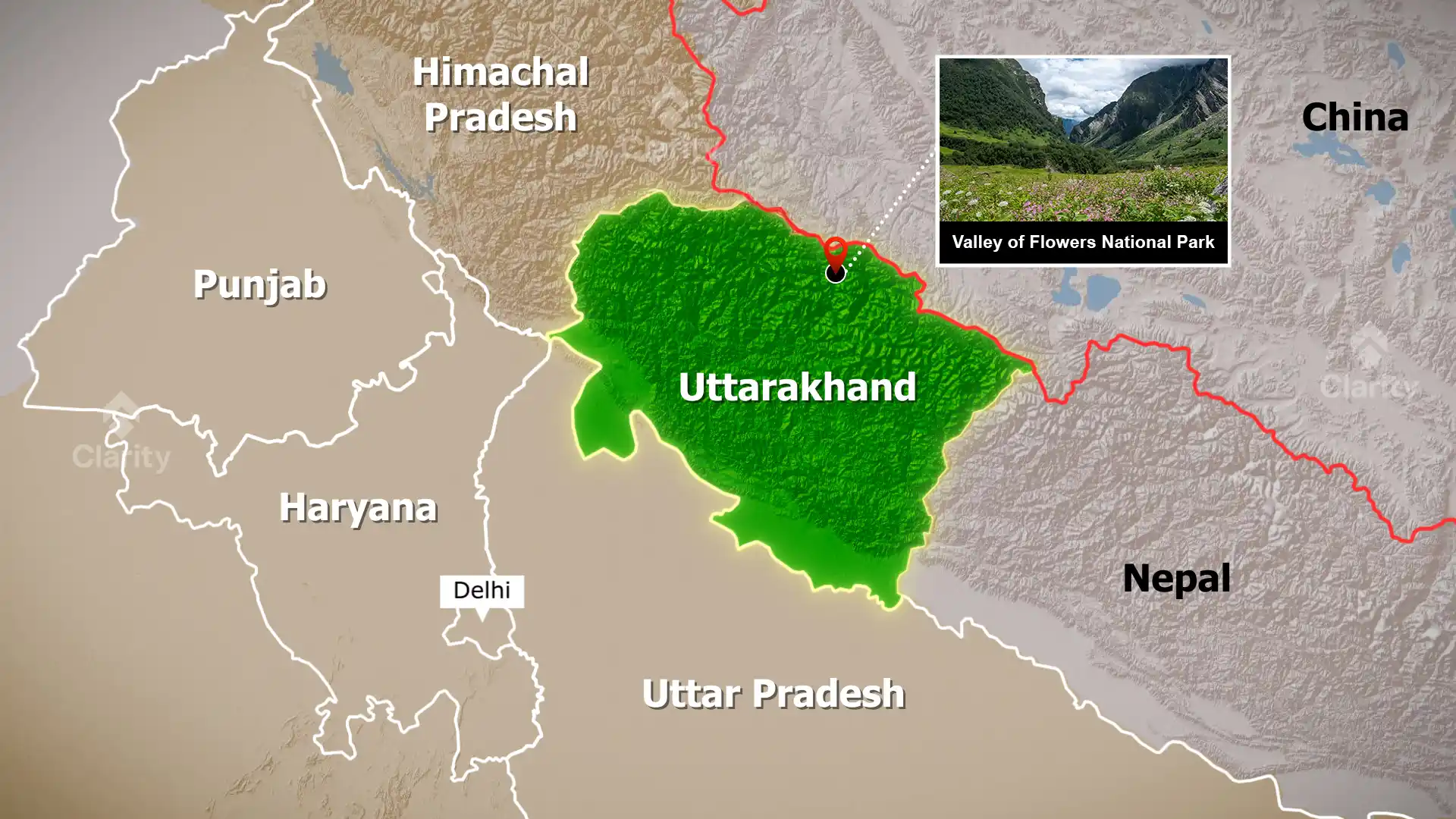 Forest Fire Near Valley of Flowers National Park